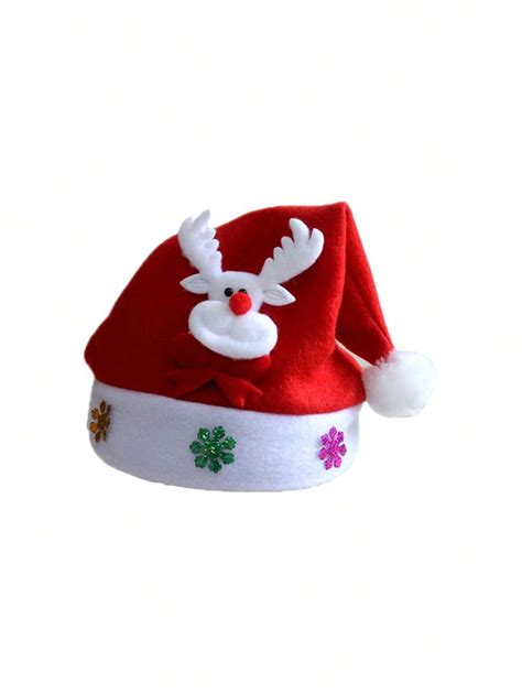 1 Sombrero De Reno Rojo Para Adultos En Navidad, Decoración Navideña ...