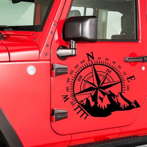 Lifeup Car Decals Compass Hood Decal Car Window Decals Door ...