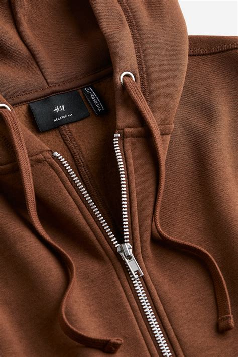 THERMOLITE® Loose Fit Zip-through hoodie - Brown - Men | H&M IN