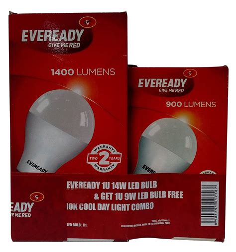 Buy Eveready LED Light Bulb 14W+Ld 9W OP Online at Low Prices in India ...