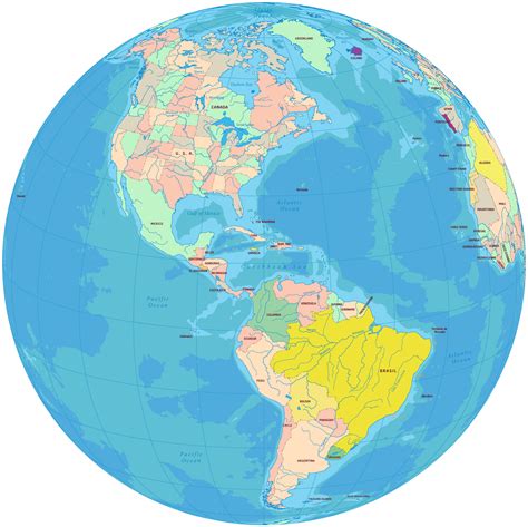 America Map Globe