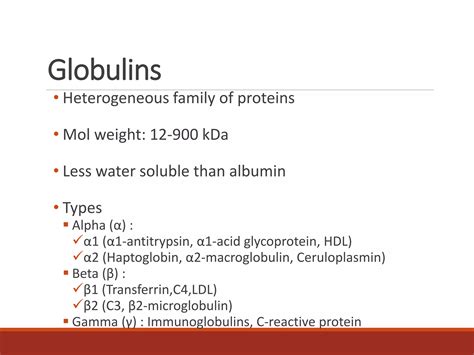 Serum Protein and Albumin-Globulin Ratio | PPTX | Blood Disorders ...