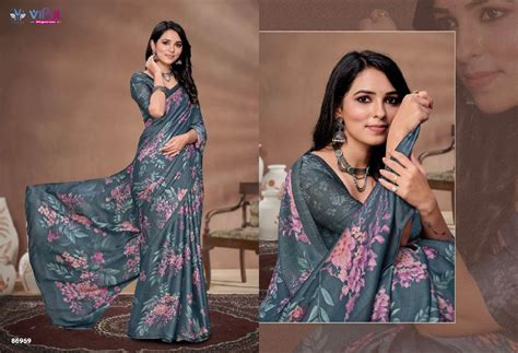 Vipul Akasaa Wholesale Satan Silk Ethnic Sarees - textiledeal.in