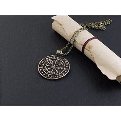 Buy Handcrafted Viking Runic Rune Compass Vegvisir Futhark Necklace ...