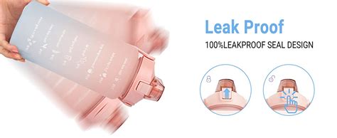 US1984 2000ml Sports Gallon Motivational Water Bottles with Time Marker ...