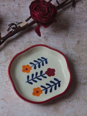 Buy WEAVING HOMES Floral Bloom Handmade Dessert Plate Online