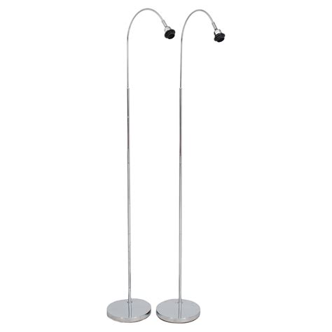 Intertek Chrome Arc Floor Lamps, Pair For Sale at 1stDibs