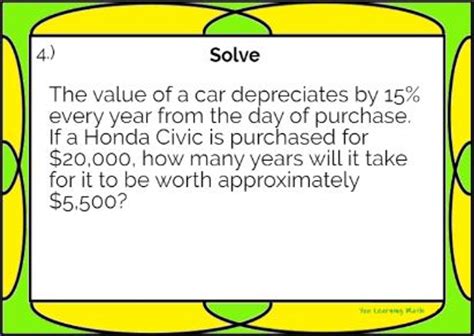 Image result for Exponential Decay Example Money with a Word Problems