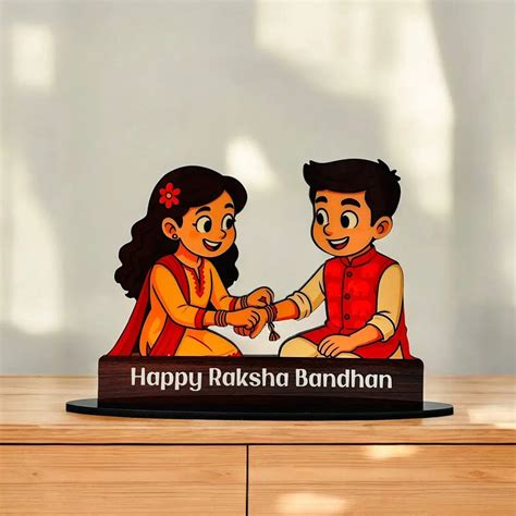 Buy Cartoon Raksha Bandhan Wooden Table Stand Gift Online – Precious ...