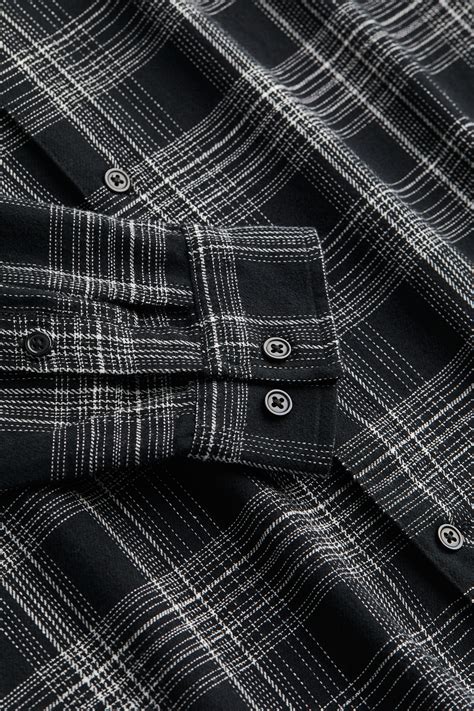 Men’s Black/plaid Regular Fit Flannel Shirt | H&M CA