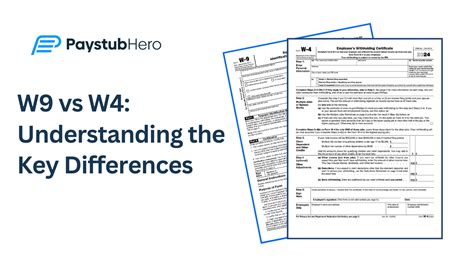 W9 vs W4: Understanding the Key Differences - Paystub Hero