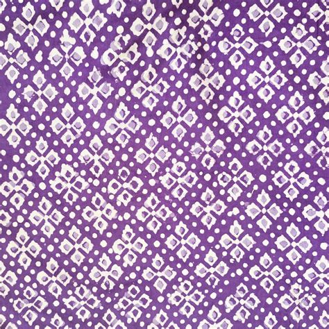 Pure Cotton Dabu Purple With White Flower Hand Block Print Fabric ...