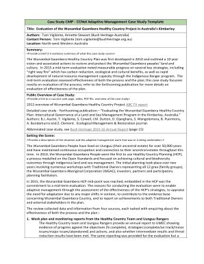 Fillable Online Case Study CMP - CCNet Adaptive Management Case Study ...