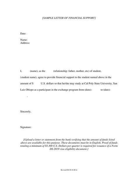 Free Printable Letter Of Support Templates [Grant, School, Immigration ...