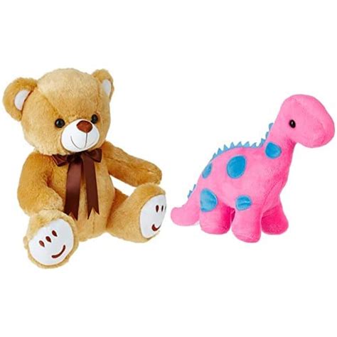 Buy Amazon Brand - Jam & Honey Brown Teddy 33 cm Dino, Magenta, 22 cm ...