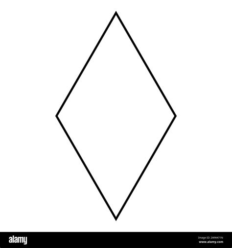 Rhombus shape symbol, black and white vector silhouette illustration ...