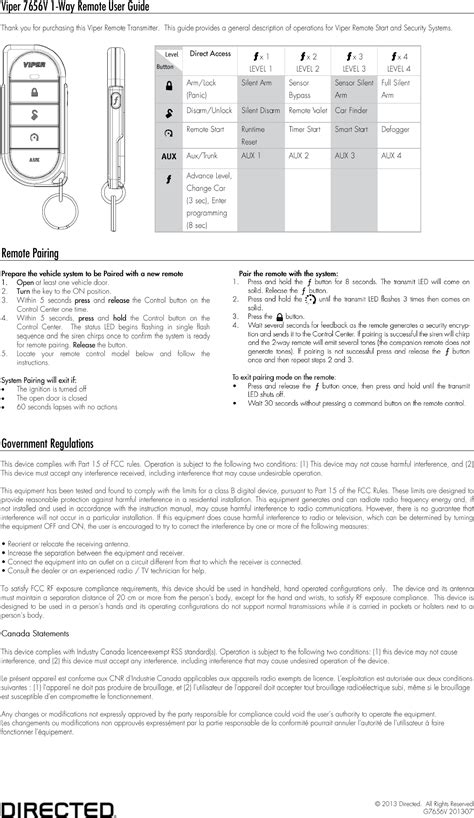 Voxx Electronics DEI7656A One way transmitter SST car remote starter Discussion and FAQ