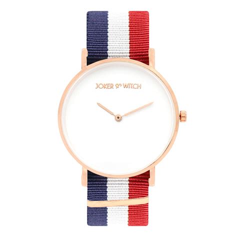 Joker & Witch Classic White Dial Red and Blue NATO Strap Analogue ...