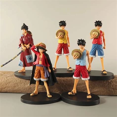 One Piece Monkey D. Luffy Action Figures - Set Of 5 - Height 17cm ...