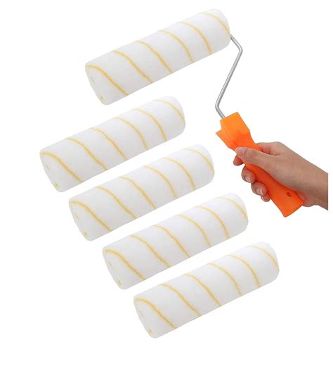 TICSER 9inch High Density Paint Roller Set (1handle+5refill), Interior ...