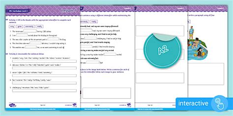 ESL Curriculum Level 6, Lesson 1 Interactive Worksheet