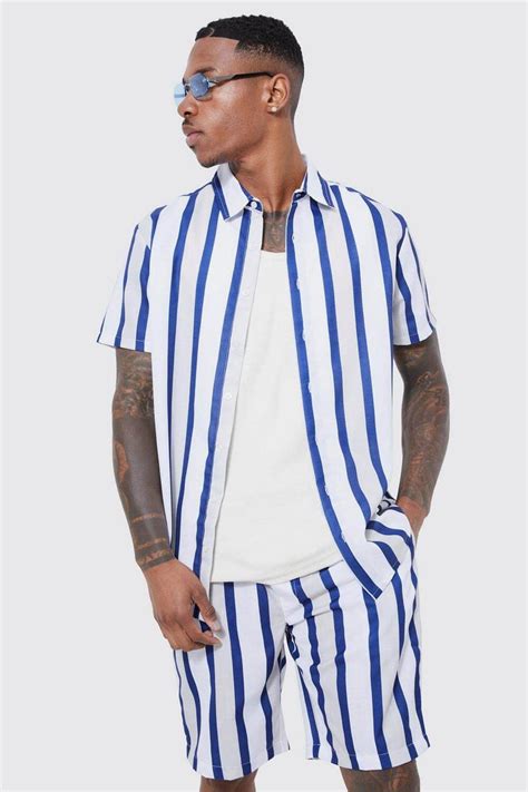 Navy Seersucker Stripe Customized Co-Ords – Roar Fox