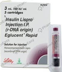 Eglucent Rapid 100 IU/ML Solution For Injection (3): Uses, Side Effects ...
