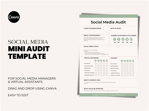 Social Media Audit Template for Social Media Managers Client - Etsy