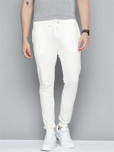 Mast & Harbour Men Off-White Solid Joggers - Price History