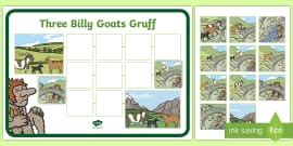 The Three Billy Goats Gruff Cut and Stick Story Map Activity