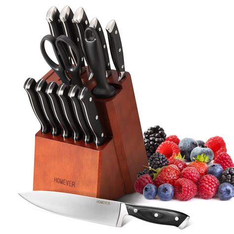 Buy Homever Knife Sets, 15-Piece Kitchen Knife Set with Block Including ...