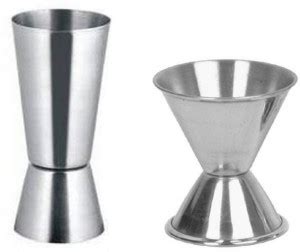 Sukot (Pack of 2) Double Sided Stainless Steel Jigger Peg Measure Glass ...