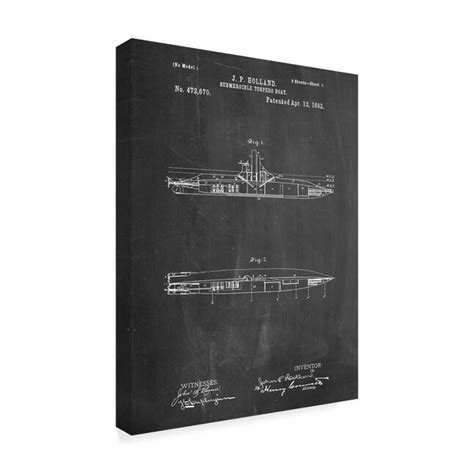 Trademark Fine Art Submarine Cole Borders Natural Wood Wood Framed 19 ...