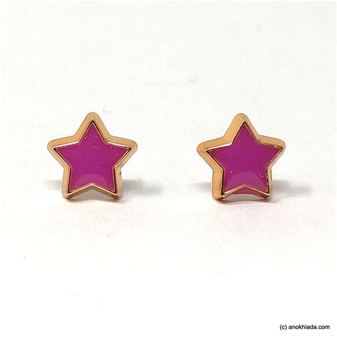 Anokhi Ada Purple Star Shaped Small Plastic Stud Earrings for Girls ...