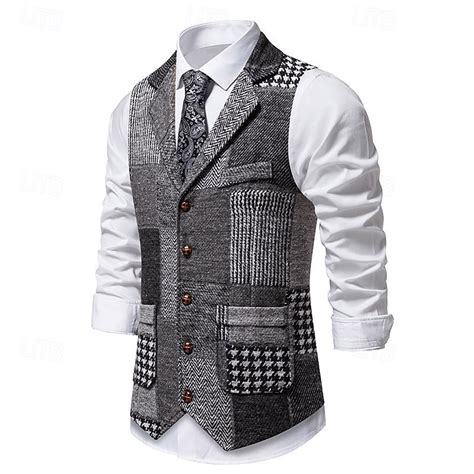 Men's Vest Waistcoat Gilet Vacation Party Business Fashion Casual ...