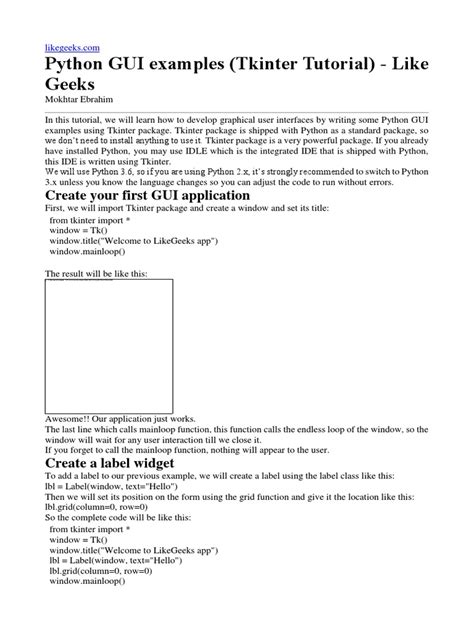 Image result for Python Tkinter GUI Fine Examples