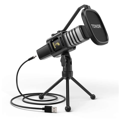 TONOR USB Microphone, Condenser Computer PC Mic with Tripod Stand, Pop ...