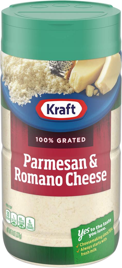 Amazon.com: Kraft Parmesan & Romano Grated Cheese (8 oz Shaker ...