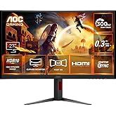 AOC C32G2ZE2 32" FHD 1500R Curved Gaming Monitor, 250Hz Refresh Rate, 0 ...