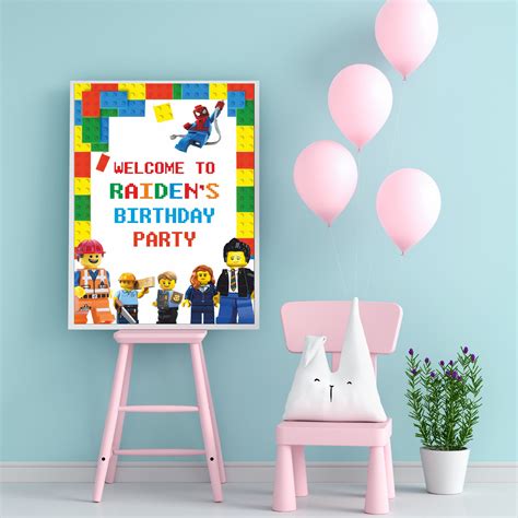 Lego Theme Personalized Welcome Board – Blu Party