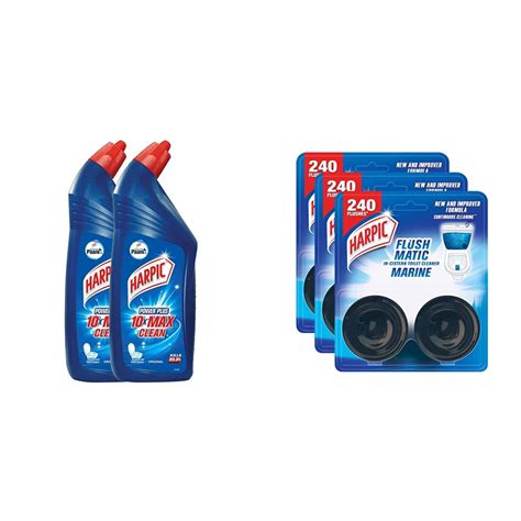 Harpic Original Powerplus - 1 L (Pack of 2) & Twin Aquamarine ...