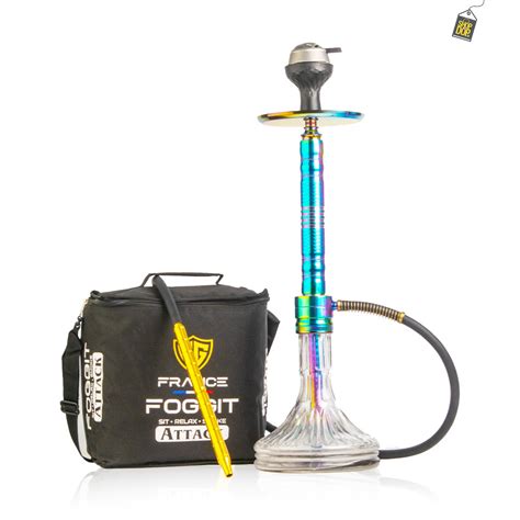 Buy VG France Attack Hookah with Bag - Rainbow Stem / Transparent Base ...