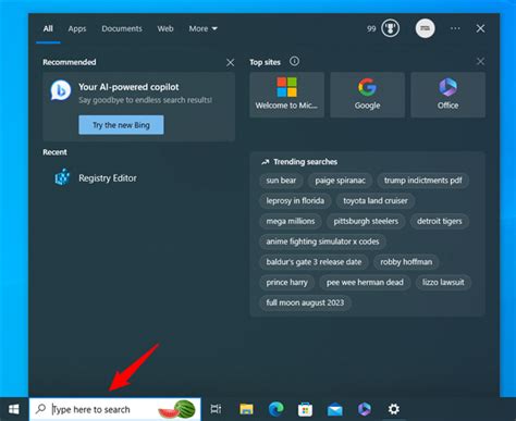 Image result for Taskbar Search Personalization