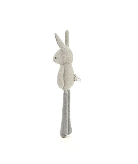 Mr. Long Legs Cotton Knitted Stuffed Soft Toy (Vanilla Grey Melange ...