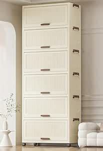 House of Quirk 6-Tier Storage Cabinet with Wheels – Durable Plastic ...