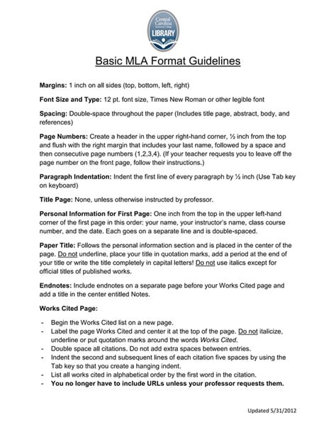 Image result for MLA Format Layout