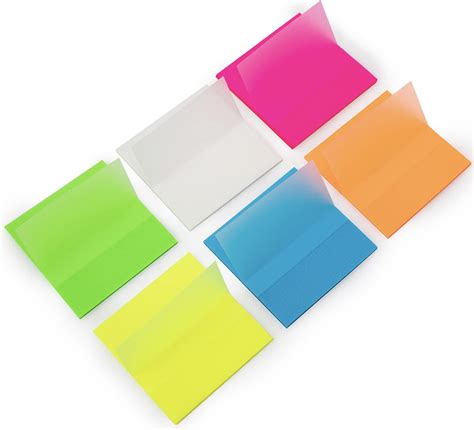 Amazon.com : YUBX Transparent Sticky Notes Set 6 Packs Clear Solid ...