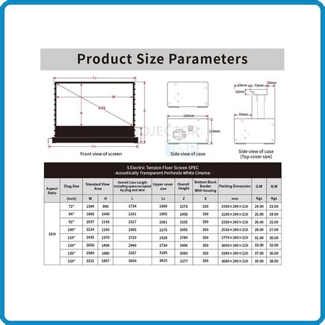 VIVIDSTORM S White Cinema Perforated Motorized Tension Floor Rising ...