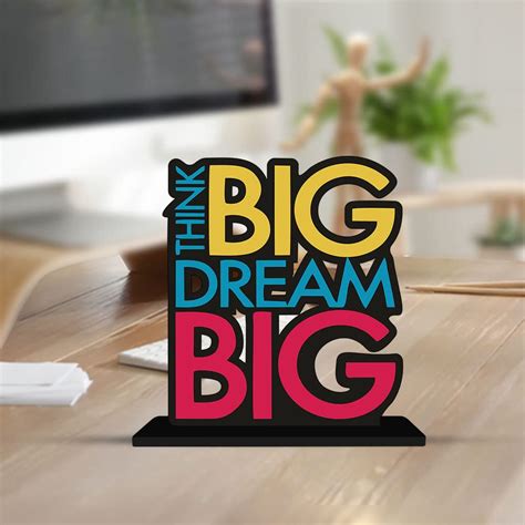 Buy Artvibes Wooden Idols&Figurine Think Big Dream Motivational Quote ...