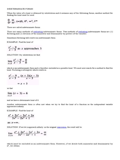 Image result for Indeterminate Form Types
